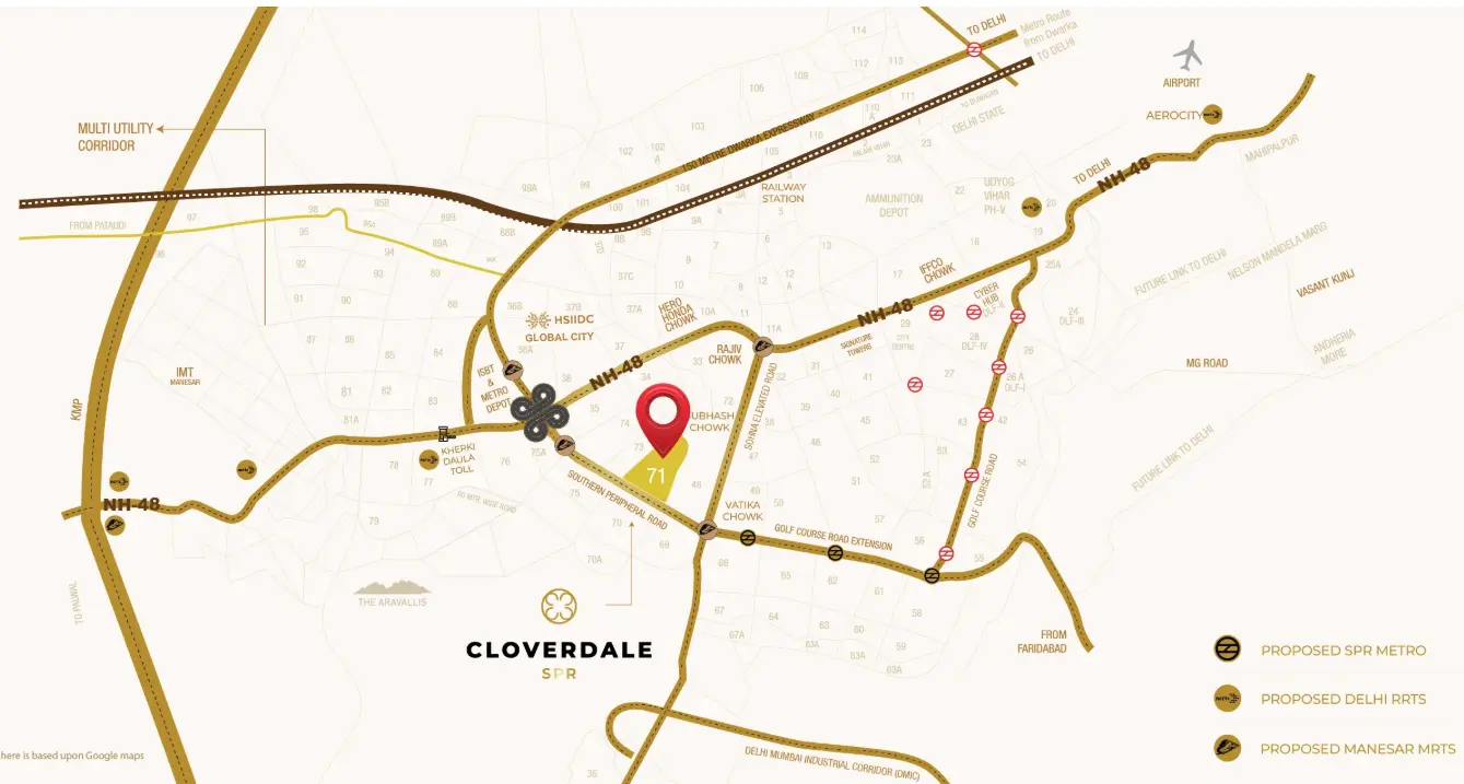 Signature Global Cloverdale SPR location Map
